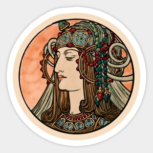 Alphonse Mucha Stained glass window Sticker